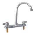 Bk Resources Workforce Standard Duty Faucet, 3" Gooseneck Spout, 8" O.C. Deck Mount BK8D-3G-G